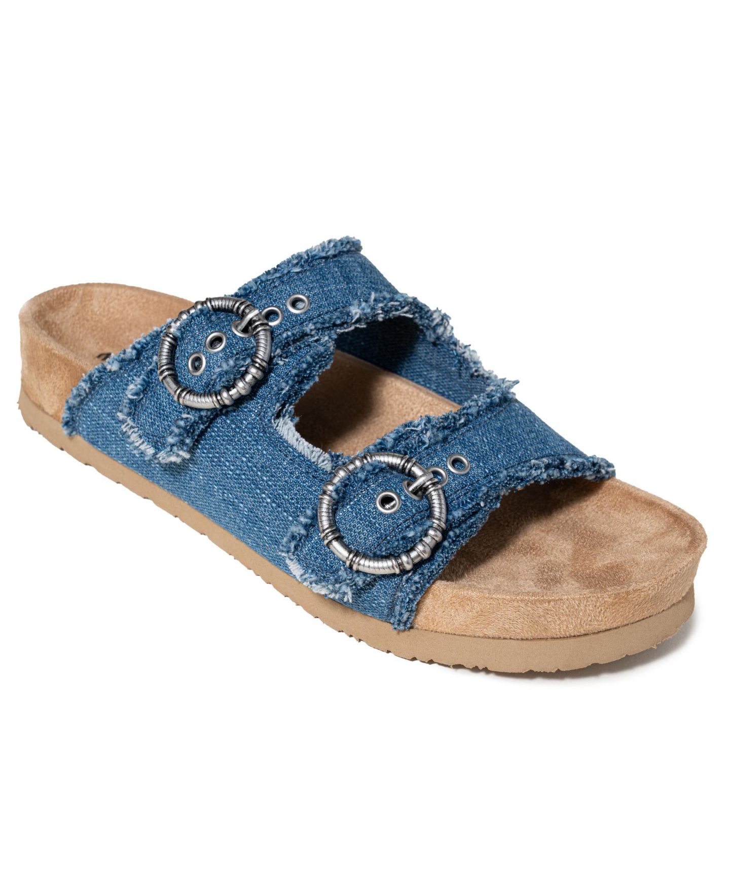 Женские сандалии Minnetonka Georgine Buckle Slide, цвет: Синий джинсовый — фото 1