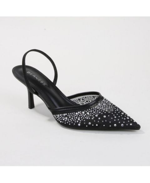 Женские туфли BERNESS Cara Rhinestone Slingback Heels, цвет: Чёрный