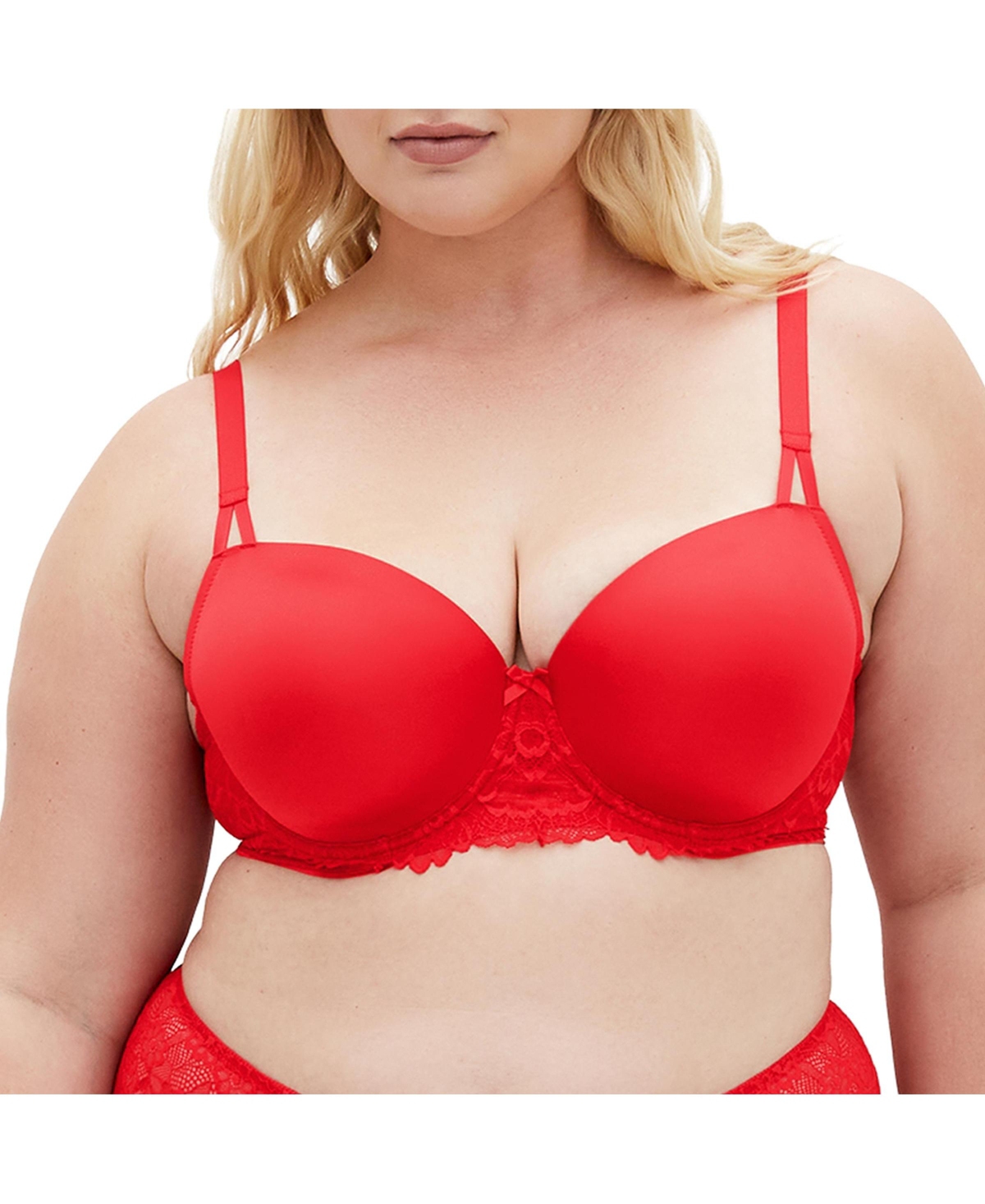 Plus Size Caitlin Contour Bra - Love red