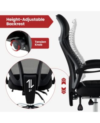 Ergonomic Mesh Office Chair with Footrest and Tilting Backrest Adjustable Computer Chair for Comfort and Support