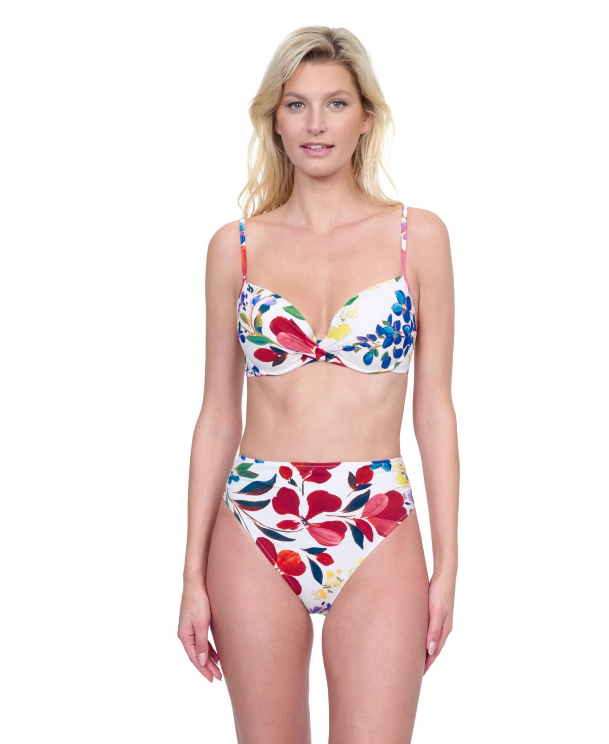 Garden Dream C-Cup Molded Bikini Bra - Off white multi
