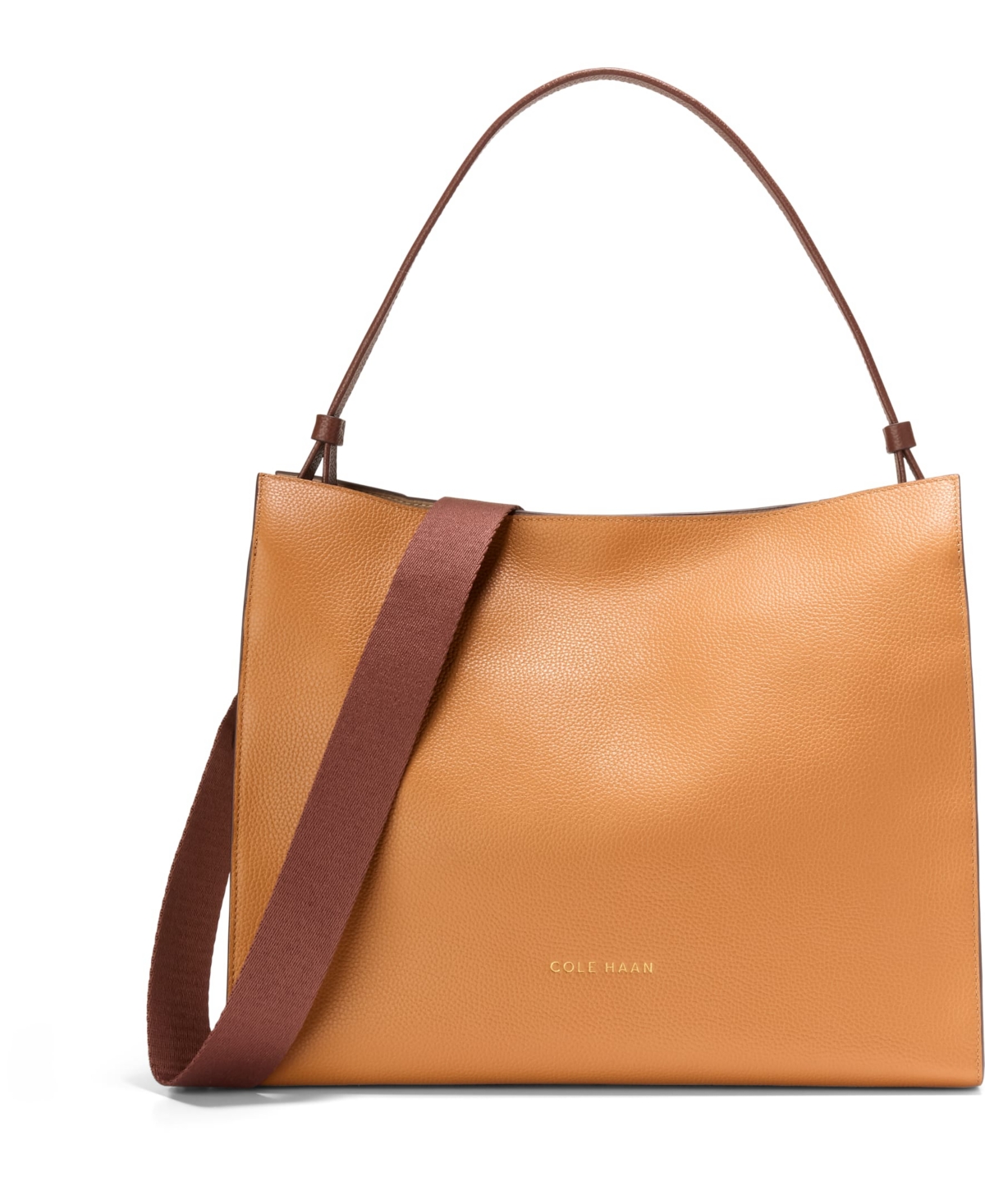 Cole Haan Carryall Medium Shoulder Bag In Ivory Dark Cuoio Color Block