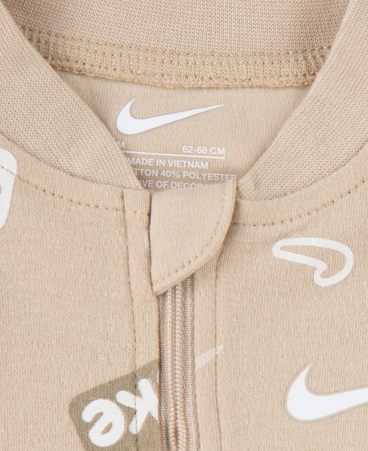 Nike Baby Girls Or Boys Printed Footed Coverall In Sanddrift