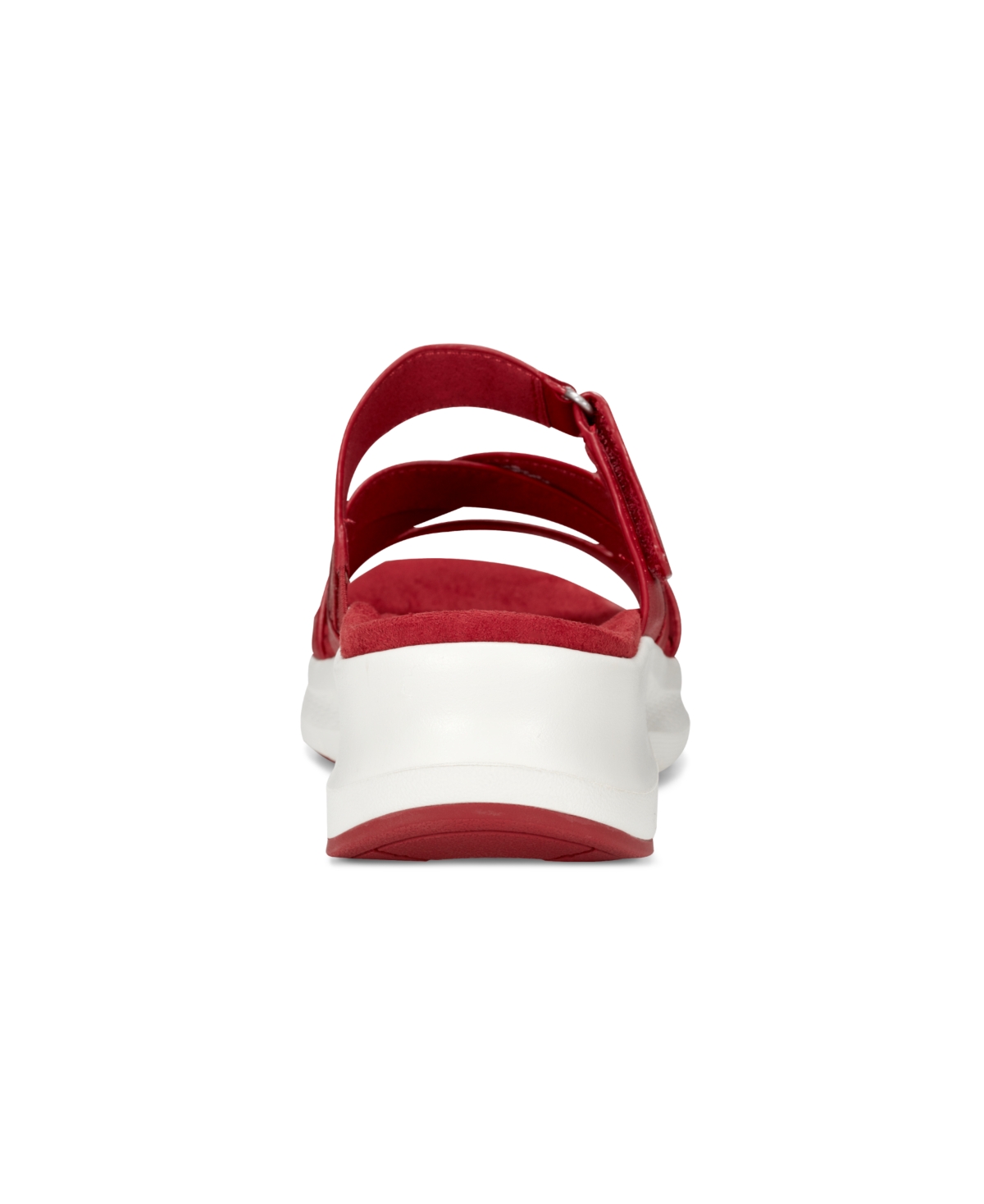 Shop Rockport Women's Qwyn Slip-on Strappy Casual Wedge Sandals In Red Leather