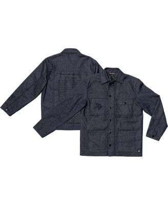 The Wild Collective - Men's and Women's Navy Minnesota Vikings The Vikings International Collection designed by Leah and Chelsea Full-Snap Denim Jacket
