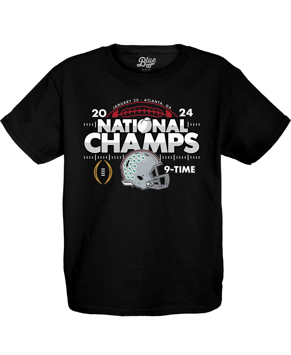 Blue 84 Big Boys And Girls Black Ohio State Buckeyes College Football Playoff 2024 National Champions Schedu In Black