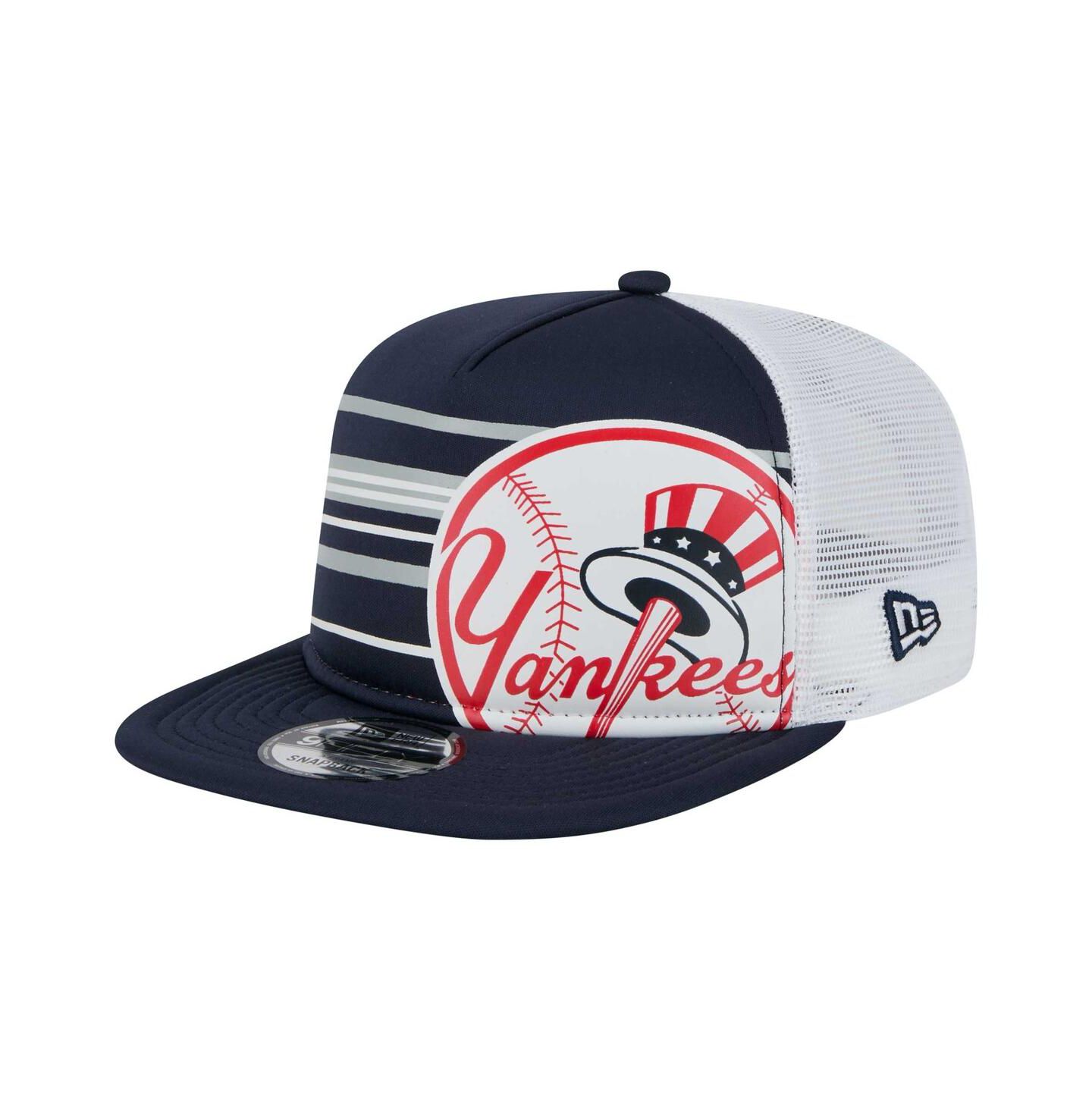 Мужская кепка New Era Navy New York Yankees 9FIFTY A-Frame Trucker Snapback Hat — фото 1