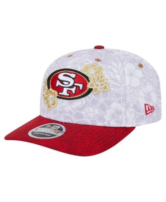 New Era - Men's White/Scarlet San Francisco 49ers AAPI Apex Collection Floral 9SEVENTY Stretch-Snap Hat