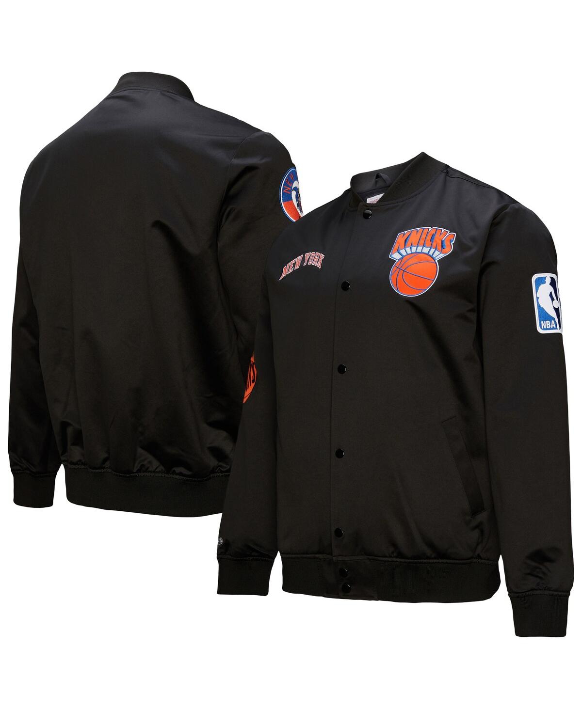 Mitchell & Ness Men's Black New York Knicks Hardwood Classics Blackout Collection Satin Full-zip Jacket In Black