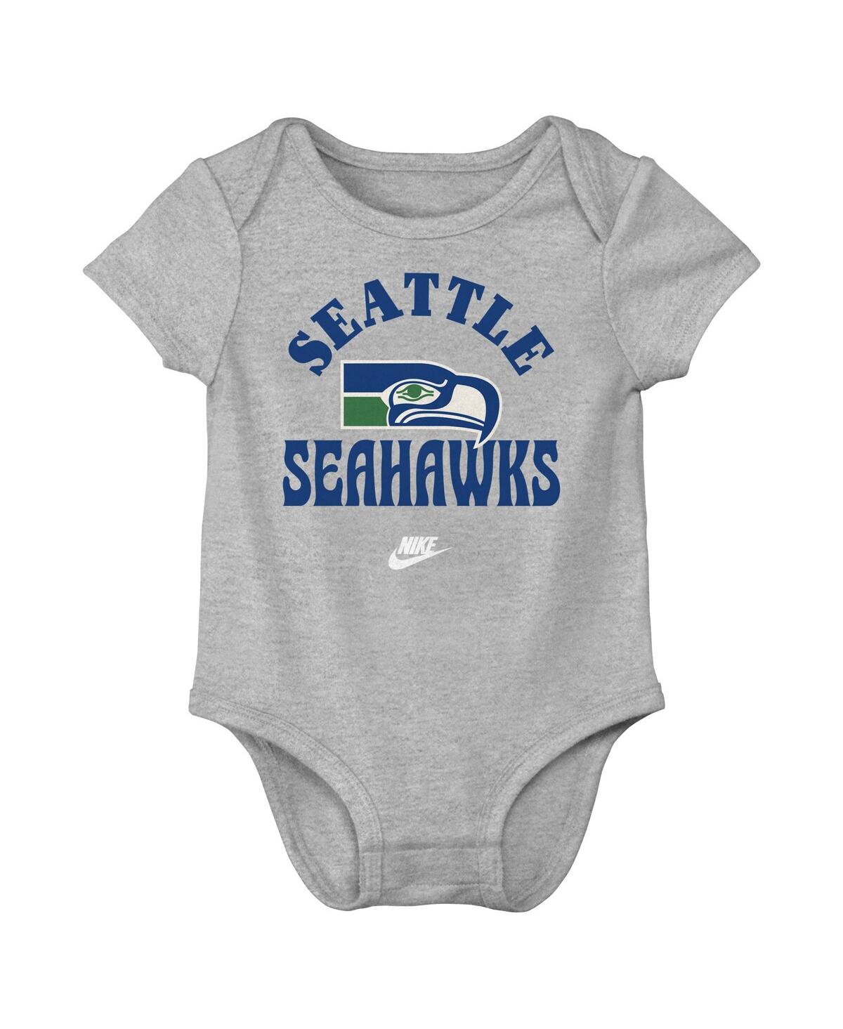 Nike Baby Boys And Girls Seattle Seahawks Rewind 3-pack Bodysuit In Royal