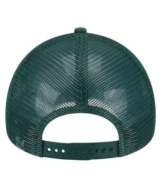 Men's Hunter Green/Cream Milwaukee Bucks Tip Off A-Frame Trucker 9FORTY Adjustable Hat