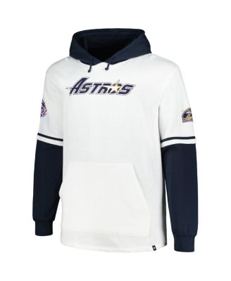 Men's White/Navy Houston Astros Big Tall Trifecta Shortstop Pullover Hoodie