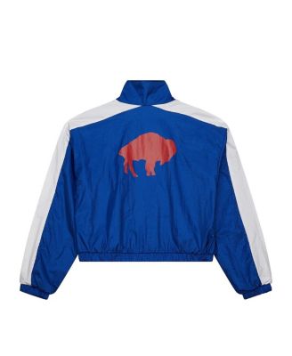 Women's Royal Buffalo Bills Nylon Cropped Full-Zip Jacket