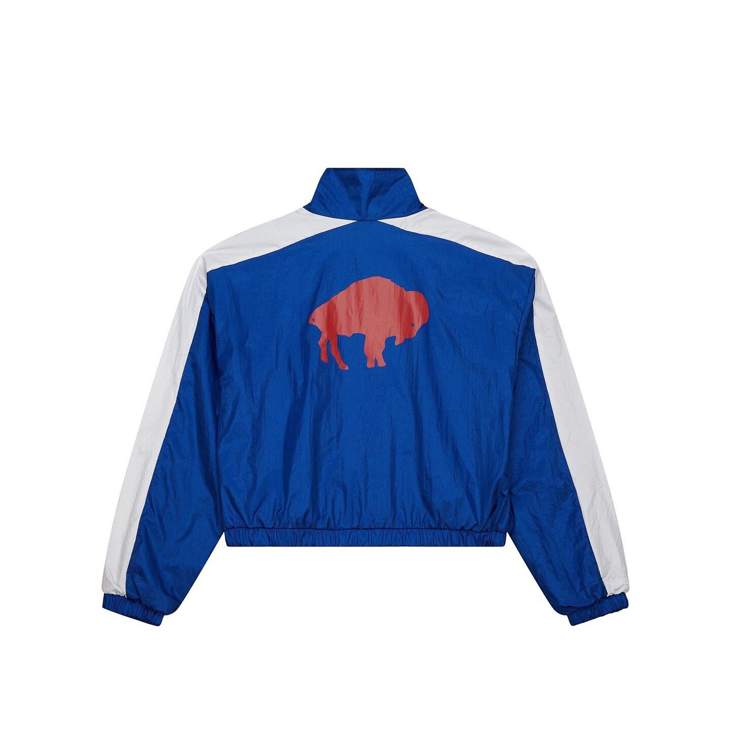 Женская куртка Mitchell & Ness Royal Buffalo Bills Nylon Cropped Full-Zip — фото 5