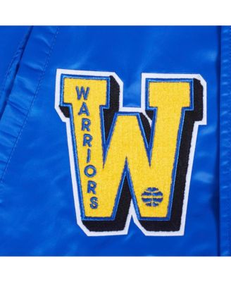 Men's Royal Golden State Warriors Sublimated Satin Full-Snap Jacket