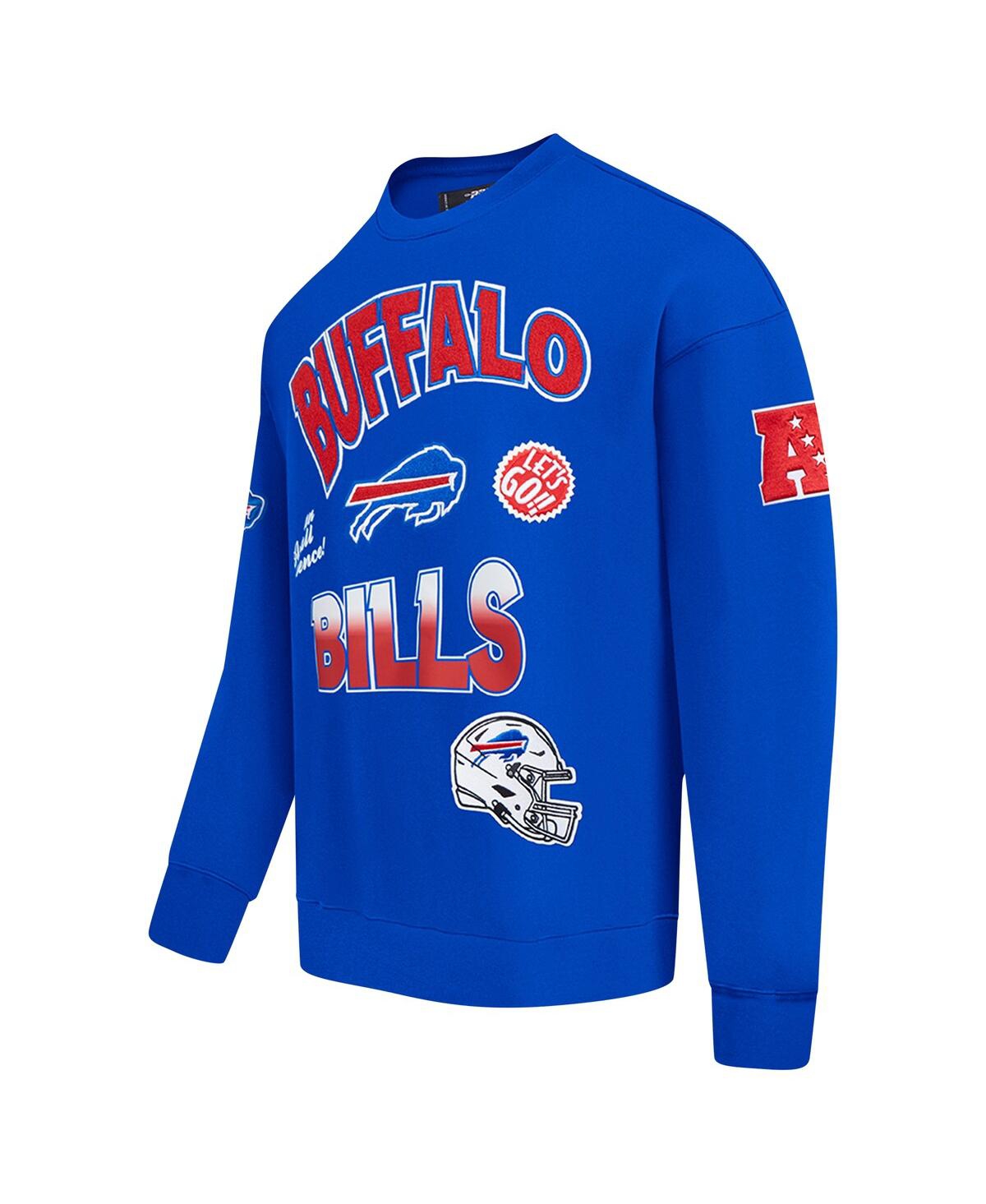 PRO STANDARD MEN'S ROYAL BUFFALO BILLS TURN IT UP DROP SHOULDER PULLOVER SWEATSHIRT 
