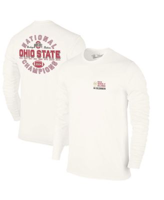 The Victory - Men's Natural Ohio State Buckeyes Nine-Time Football National Champions Back Where It Belongs Long Sleeve T-Shirt