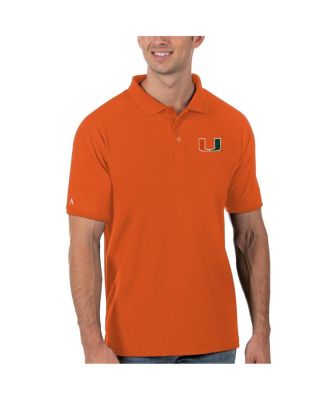 Antigua - Men's Orange Miami Hurricanes Legacy Pique Polo