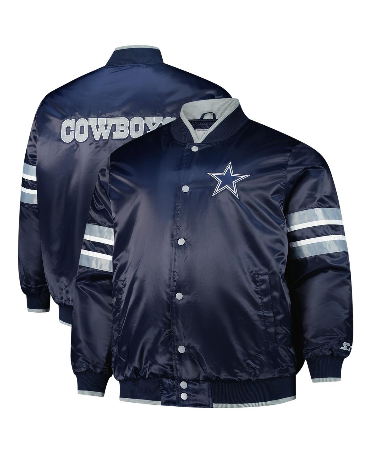 Starter Navy Dallas Cowboys Scout I Full-snap Varsity Jacket In Navy