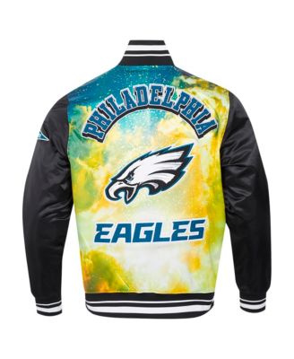 Men's Black Philadelphia Eagles Sublimated Satin Full-Snap Jacket