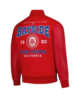 Men's Red Saved by the Bell Bayside High Full-Zip Varsity Jacket