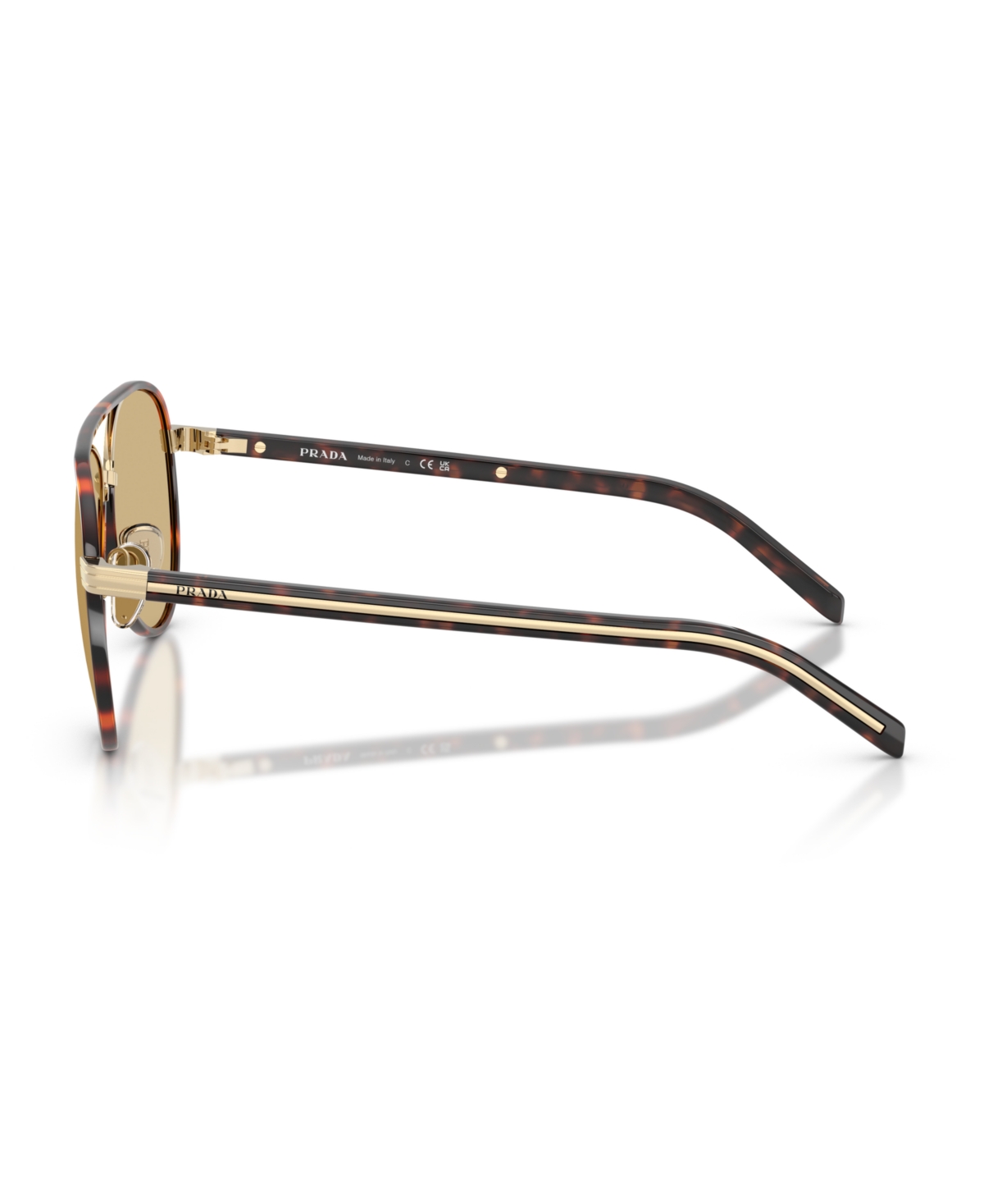 Prada Pr B57s Aviator Steel Sunglasses In Pale Gold