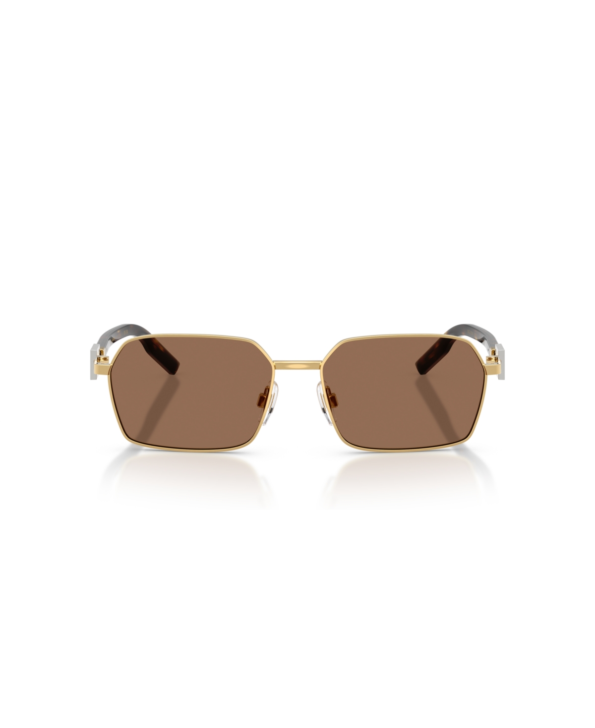 Dolce & Gabbana Wire-frame Rectangular Sunglasses In Gold