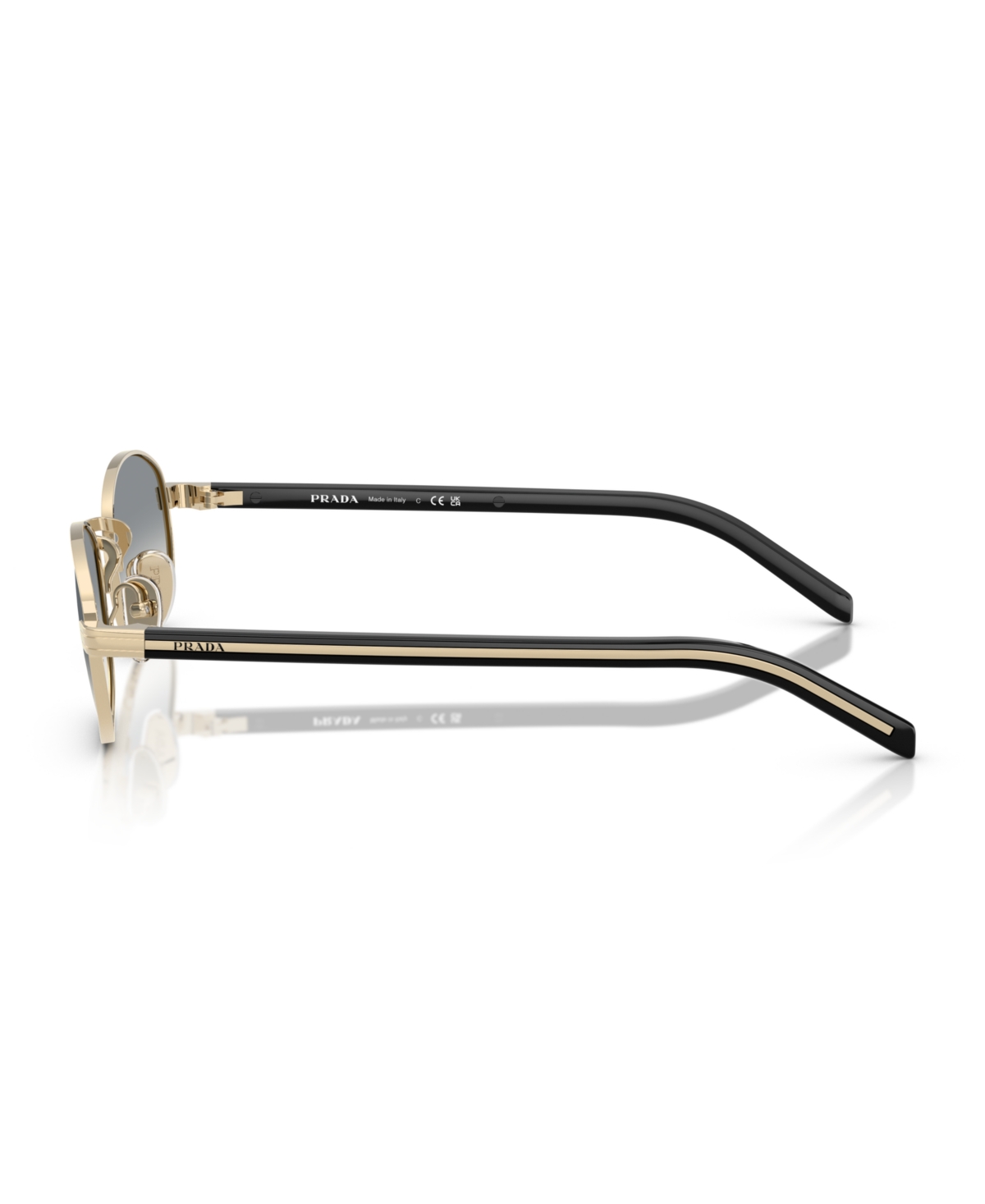 Prada Oval-frame Sunglasses In Pale Gold