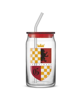Harry Potter House Crests Tumbler Glasses with Lids, Set of 4