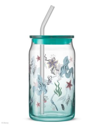 Disney Princess Icon Tumbler Glasses with Lids, Set of 4
