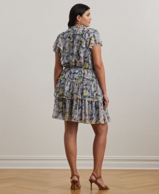 ラルフ・ローレン Lauren Ralph Lauren Plus Size Floral ette Ruffle-trim Blouse Lauren Ralph Lauren Plus Size Floral Georgette Ruffle-Trim