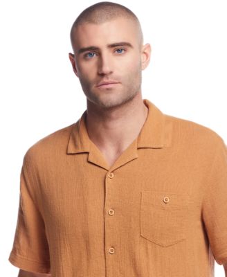 Men's Airtex Regular-Fit Textured Button-Down Camp Shirt