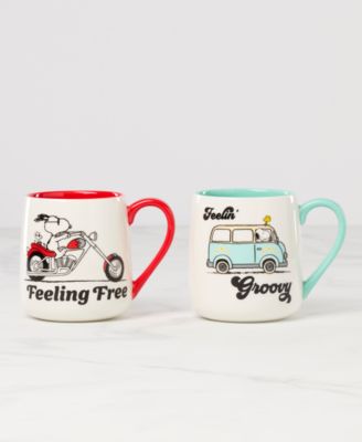 Peanuts Feelin' Groovy & Feeling Free Mugs, Set of 2