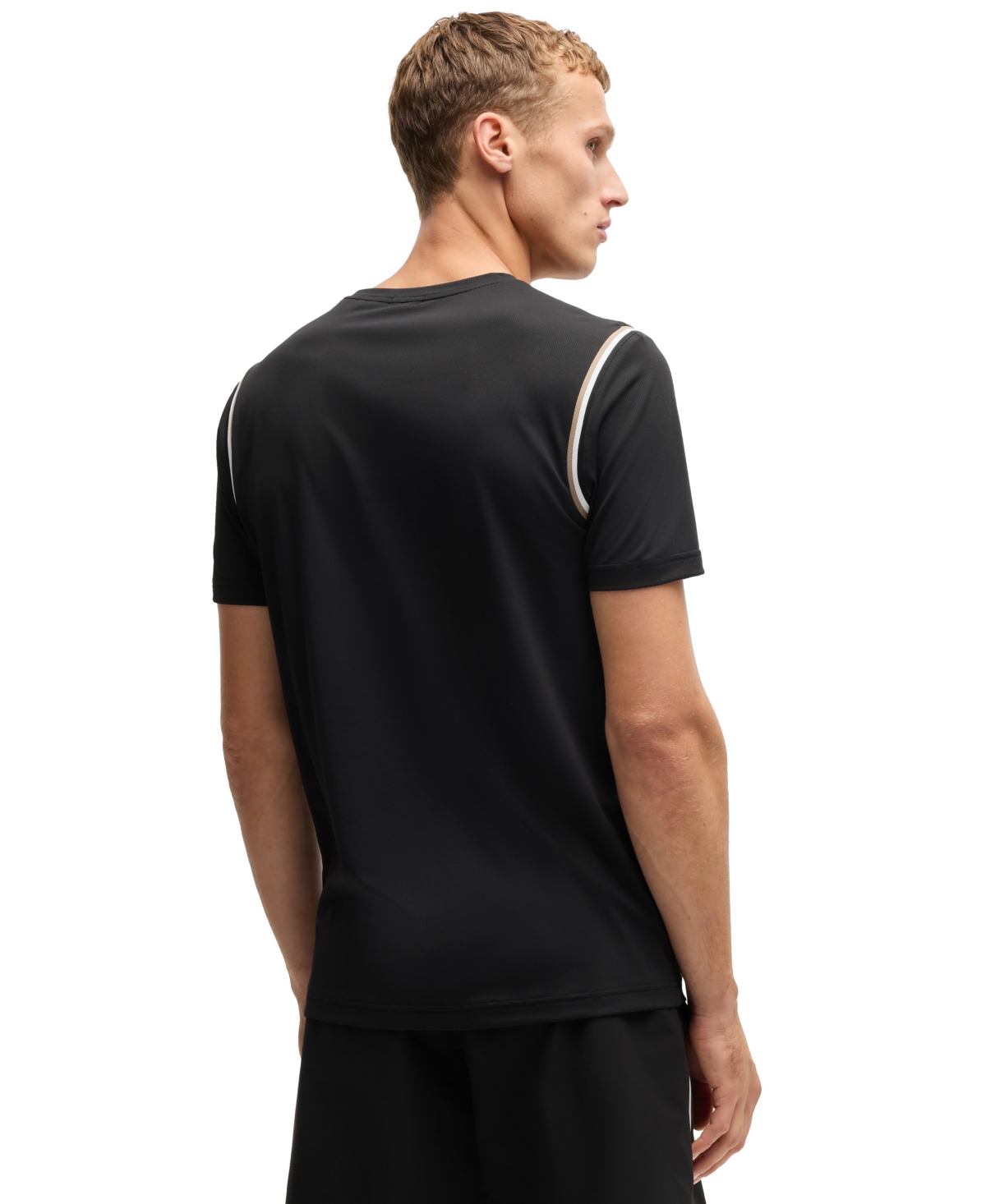 HUGO BOSS BOSS BY HUGO BOSS MEN'S ACTIVE WAFFLE-STRUCTURE T-SHIRT 
