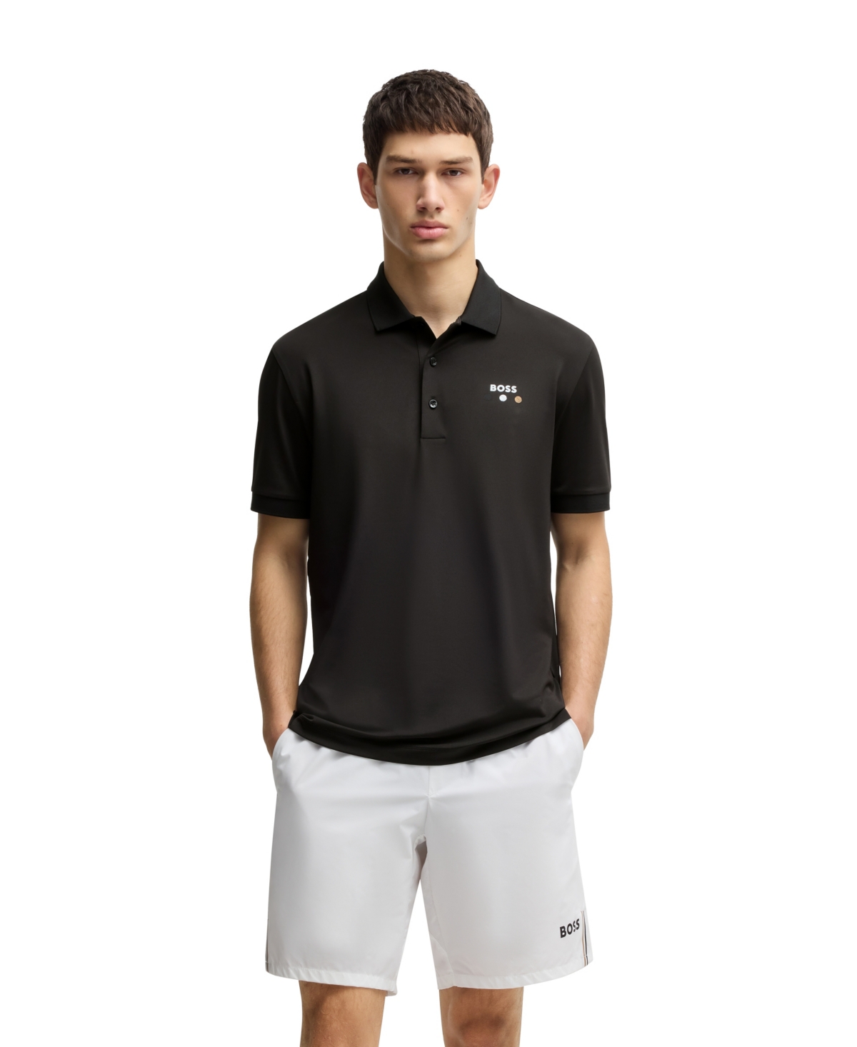 Hugo Boss Boss By  Men's Paddy Stretch-pique Regular-fit Polo Shirt In Black