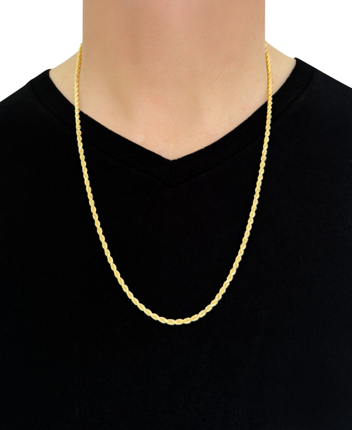Italian Gold Forza Rope Chain 26" Necklace (3-1/5mm) in 14k Gold
