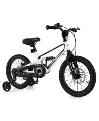 16 Inch Children Bicycle with Training Wheels and Double Disc Brakes Adjustable Seat Magnesium Alloy