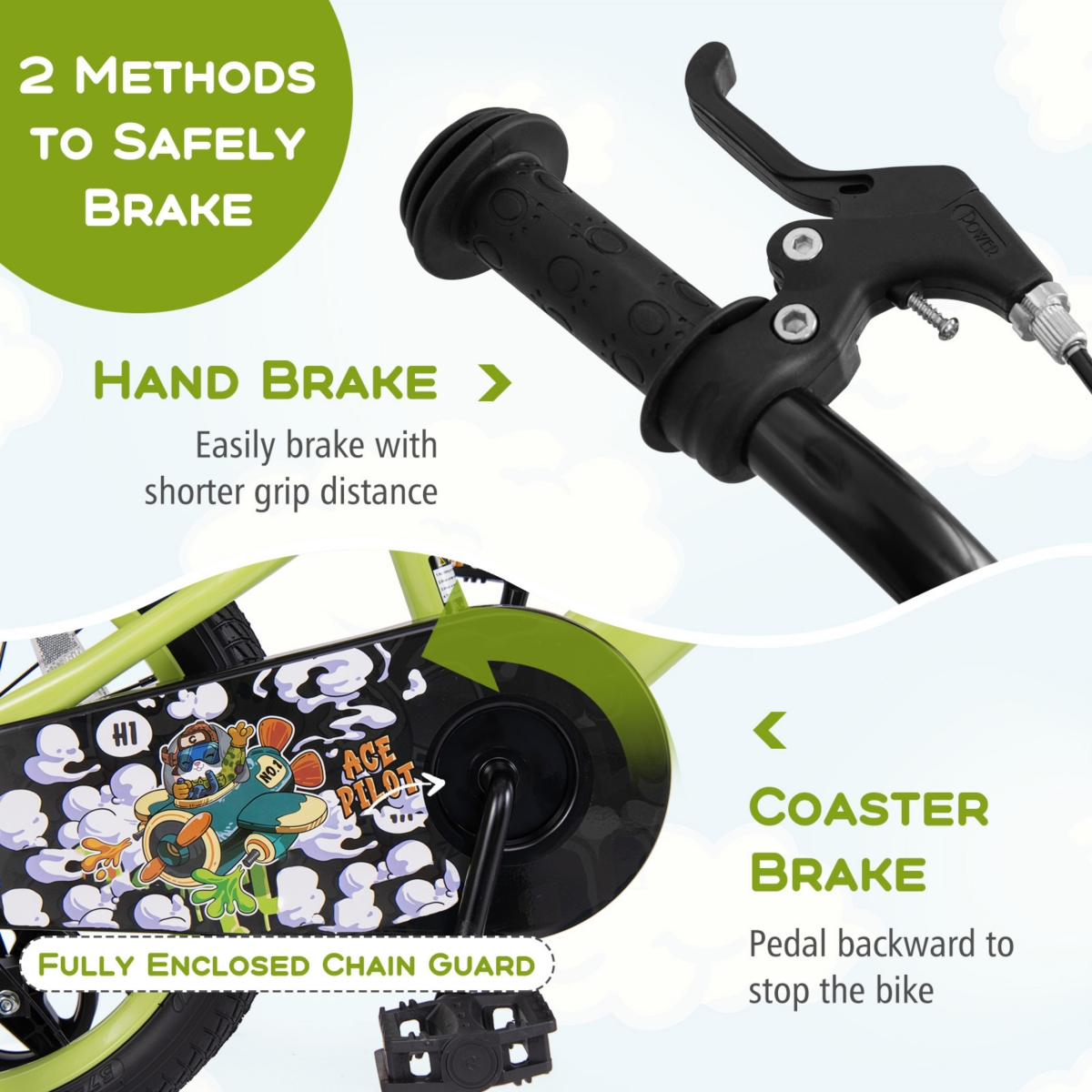 Kids Adjustable Bike with Detachable Training Wheels Safe Fun Bicycle for Ages 4-8 Years Old