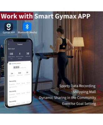 Folding Treadmill with APP Control and 12 Preset Programs Space-Saving Exercise Machine for Home Use