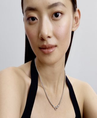 Sterling Silver Studded Clasp Chain Necklace