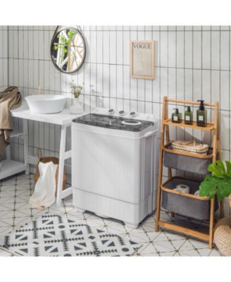 26 lbs Semi-Automatic Twin Tub Washing Machine with Drain Pump