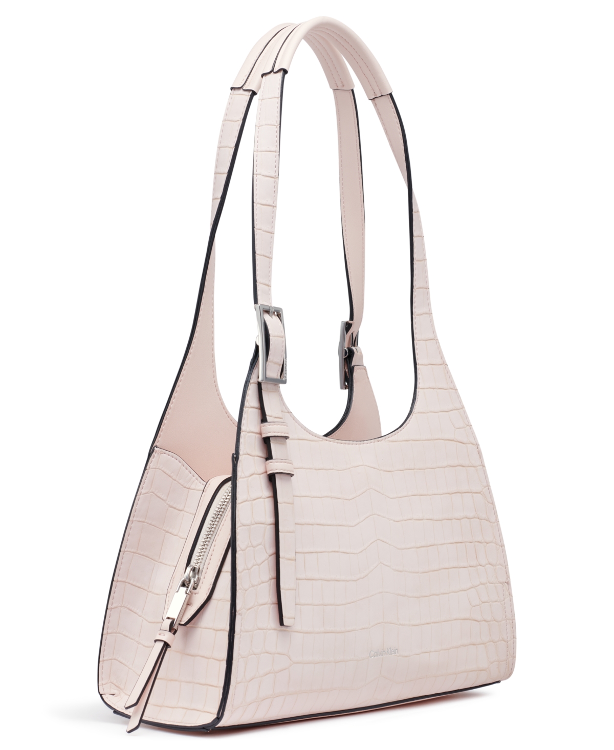 CALVIN KLEIN QUILL SOFT CROCO SHOULDER 