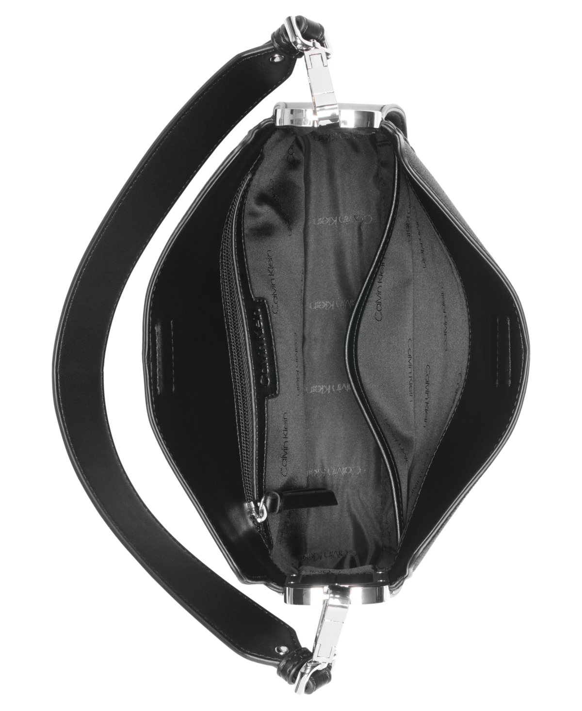 Calvin Klein Fay Whipstich Canvas Shoulder Bag In Black