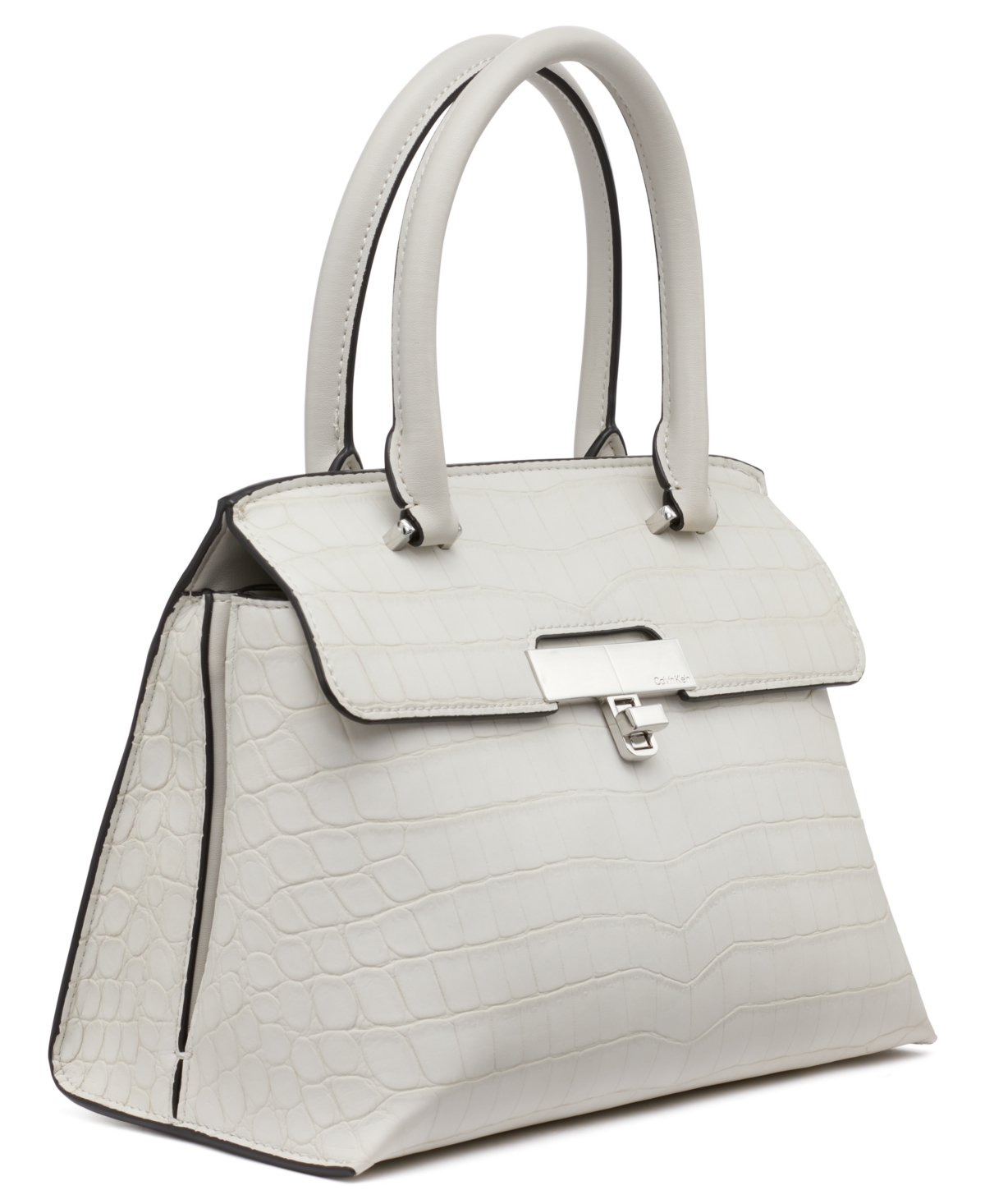 Calvin Klein Becky Soft Croco Crossbody In Beach Pebble