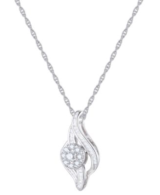Diamond Swirl Pendant Necklace (1/2 ct. t.w.) in 10k White Gold