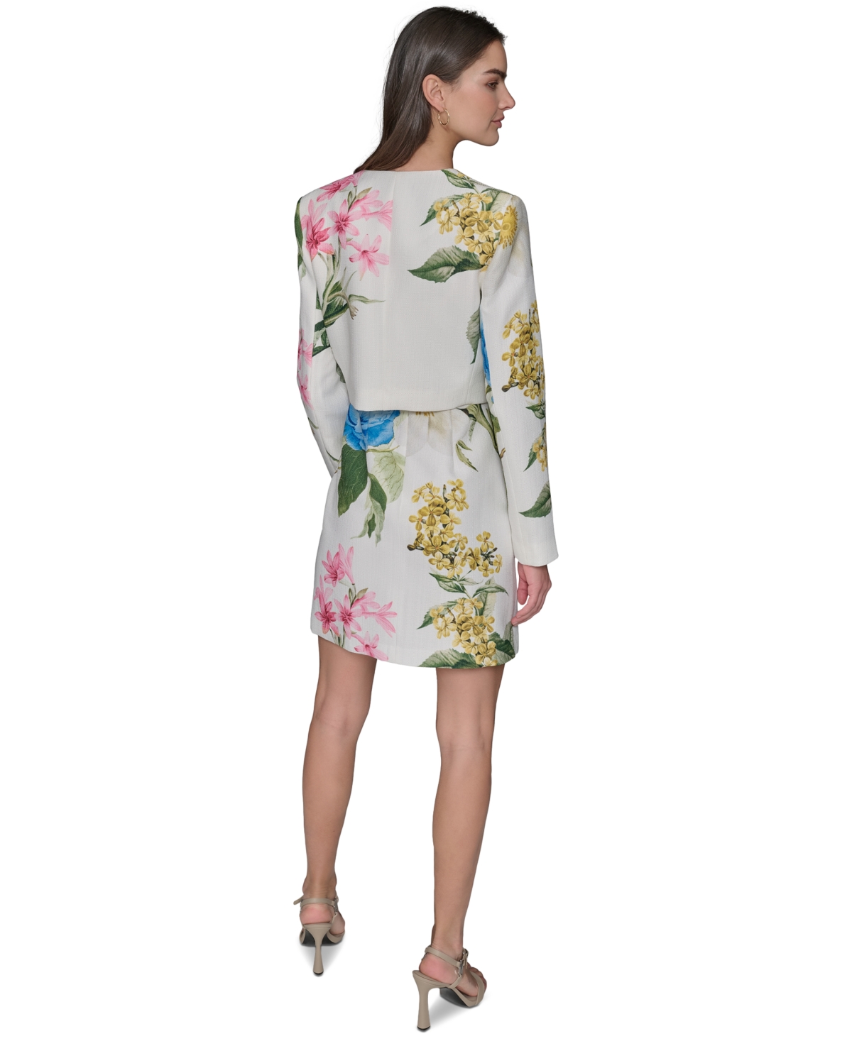 Shop Karl Lagerfeld Women's Spring Tweed Bolero Jacket In S Wt,fr Bl