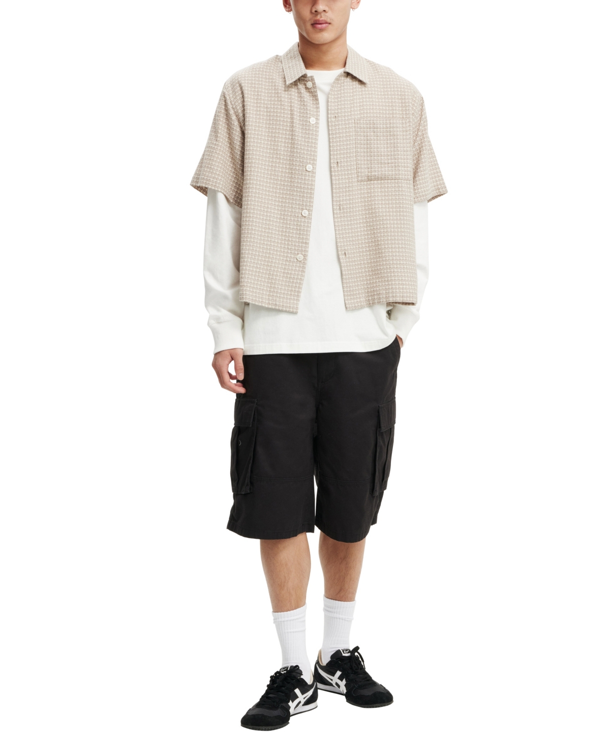 Shop Cotton On Men's Baggy Cargo Shorts In Black