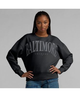 Women's Black Baltimore Orioles Elements Flow Pullover Sweatshirt
