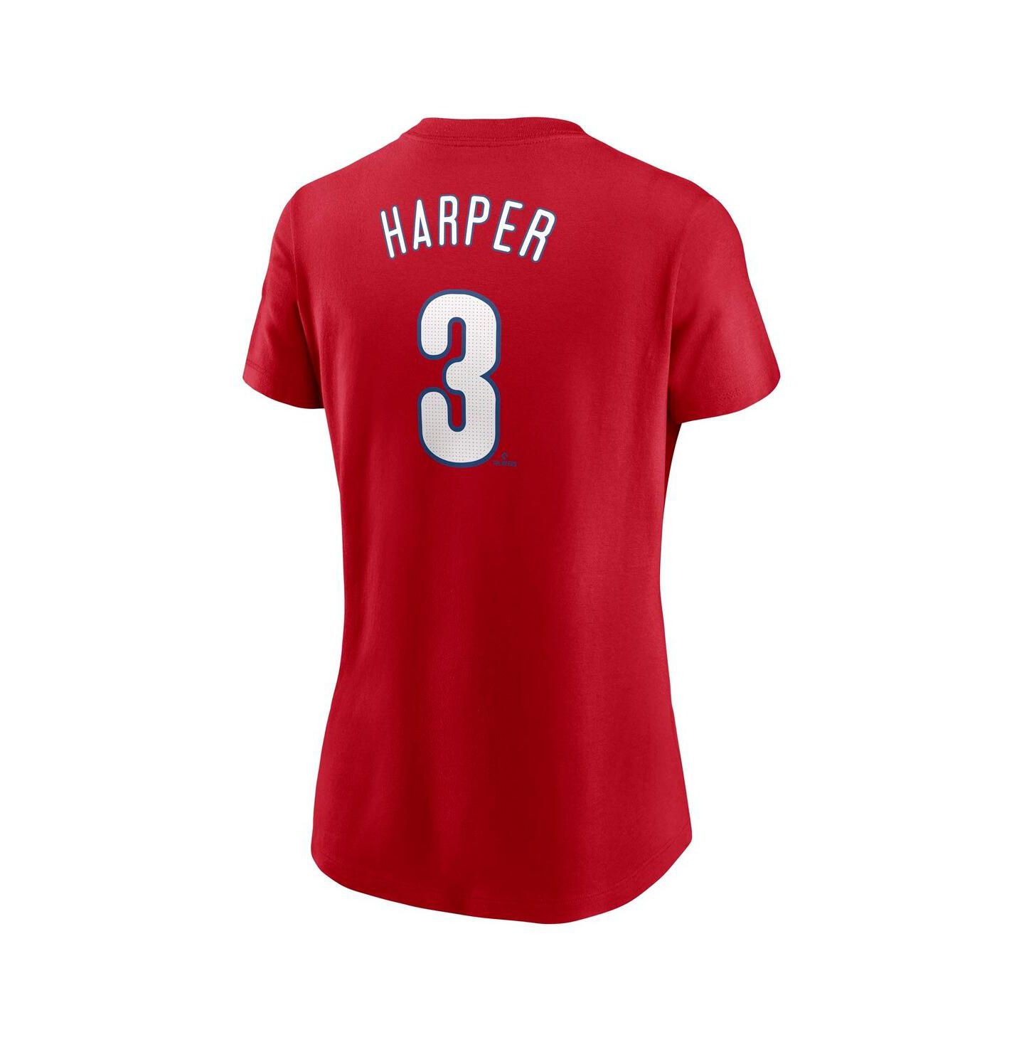 Женская футболка Nike Bryce Harper Red Philadelphia Phillies Fuse Name & Number — фото 2