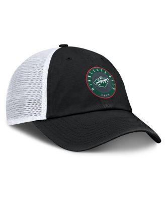 Men's Black/White Minnesota Wild Averie Trucker Adjustable Hat